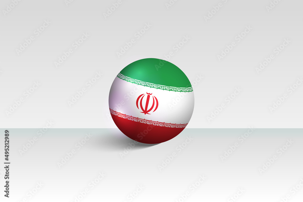 Iran round flag 3D render vector buttons shape, Iran circle flag vector Iran round flag 3D render vector buttons shape, Iran circle flag vector