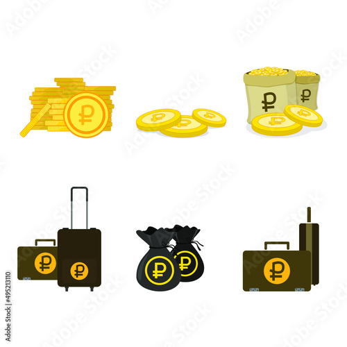 Russian Ruble vector illustration business sygn and symbol finance, economy of world.