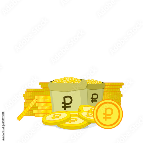 Russian Ruble vector illustration business sygn and symbol finance, economy of world.