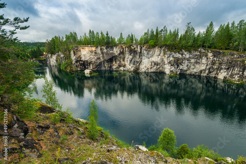 Marble canyon in Ruskeala Nature Reserve in Republic of Karelia  North Russia