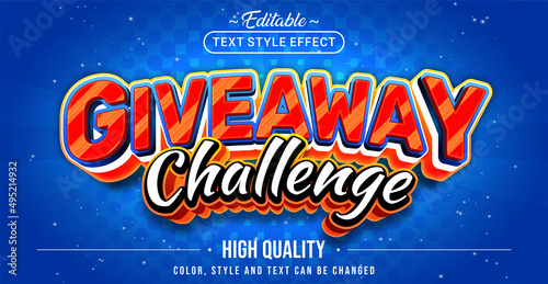 Editable text style effect - Giveaway Challenge text style theme.