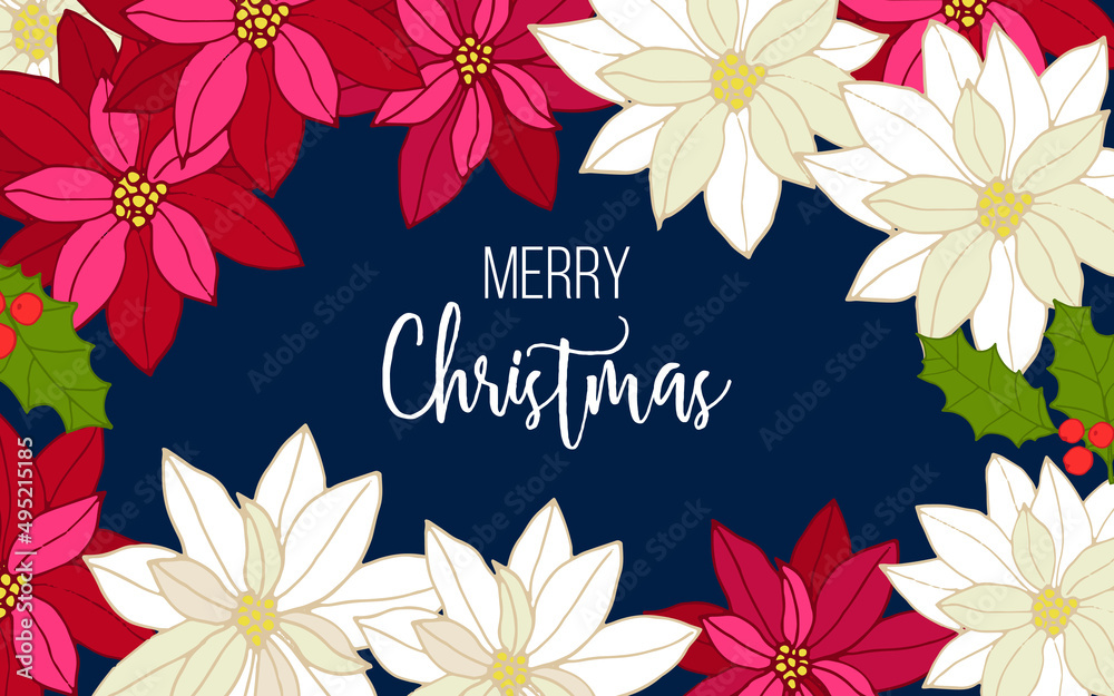 Merry Christmas and Happy New Year greeting card