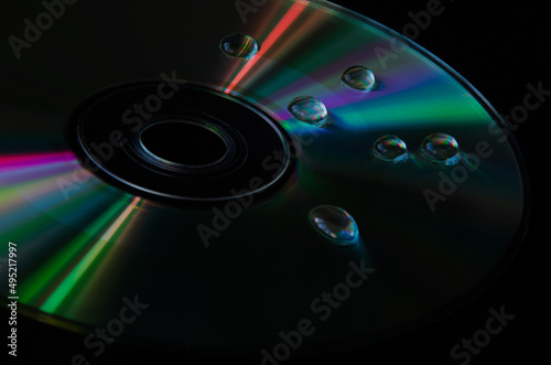 cd with water drops