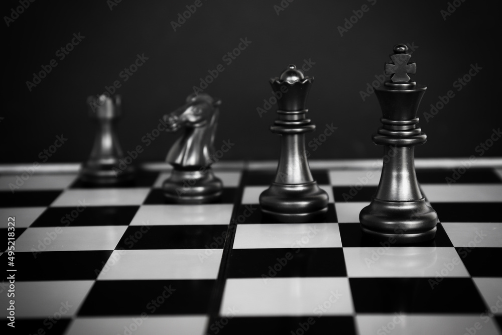 concept chess board game black. planning and decision making business leader concept. Selective focus. concept chess board game black. planning and decision making business leader concept. Selective focus.