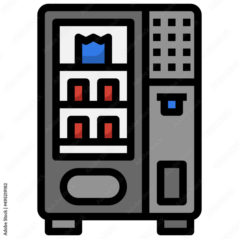 VENDING MACHINE filled outline icon,linear,outline,graphic,illustration
