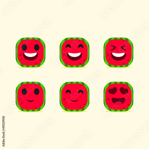 cute watermelon fruit character illustration