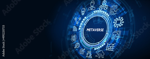 Metaverse virtual world, metaverse digital world intelligent futuristic interface technology. 3d illustration