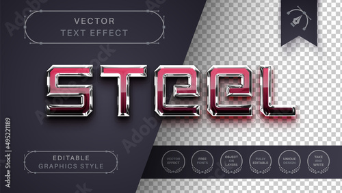 Reflect Steel - Editable Text Effect, Font Style