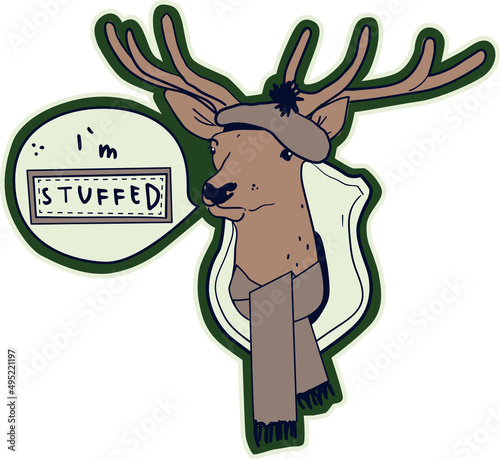 Vector illustration of deer wearing scarf and beanie. Can be used for baby t-shirt print, fashion print design, kids wear, baby shower, celebration, greeting and invitation.