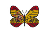 Butterfly wings in color of national flag. Clip art on white background. Spain
