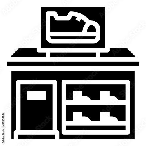 SHOE SHOP glyph icon,linear,outline,graphic,illustration