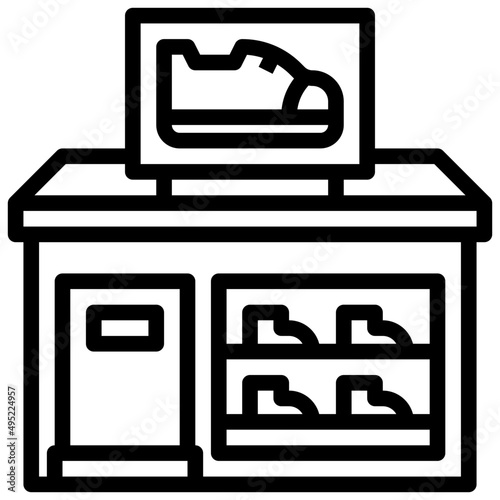 SHOE SHOP line icon,linear,,graphic,illustration