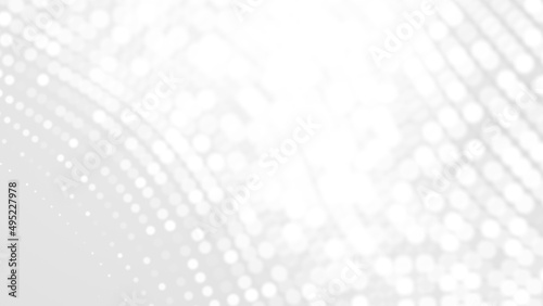 Dot white gray wave light technology texture background. Abstract big data digital concept. 3d rendering.