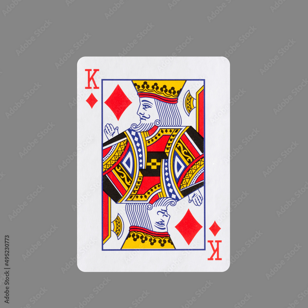 Obraz premium King of Diamonds. Isolated on a gray background. Gamble. Playing cards.