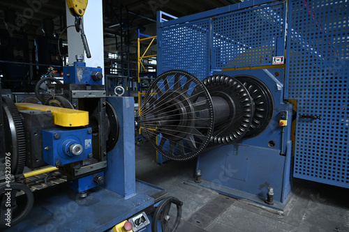 production of electric wire on the machine