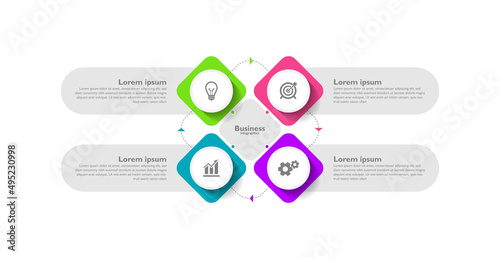 Business infographic design abstract background template colorful with 4 step