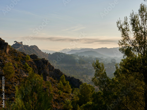 Views from the "El Portet" hiking trail on an ancient Roman road, Xativa, Spain. © Alfre_Xat