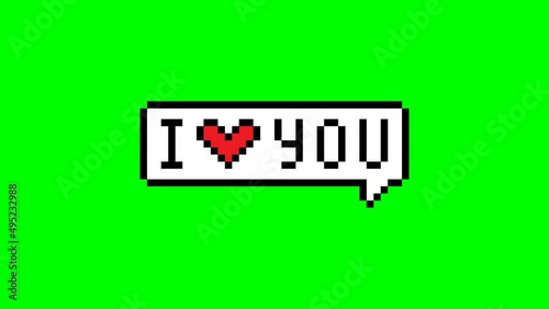 pixel chat i love you animation 4k video for 8 bit game