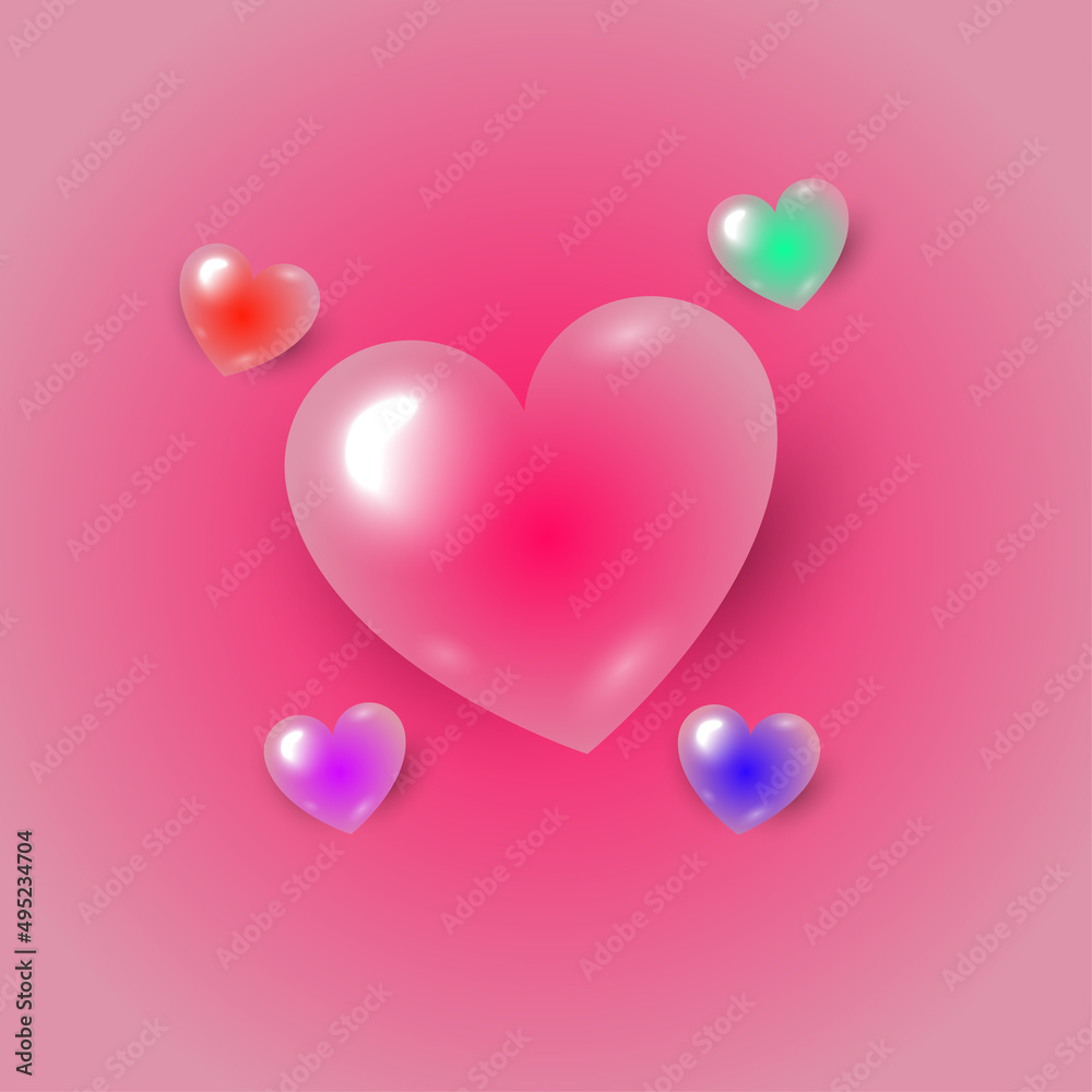 love shape 3d icon set love shape 3d icon set