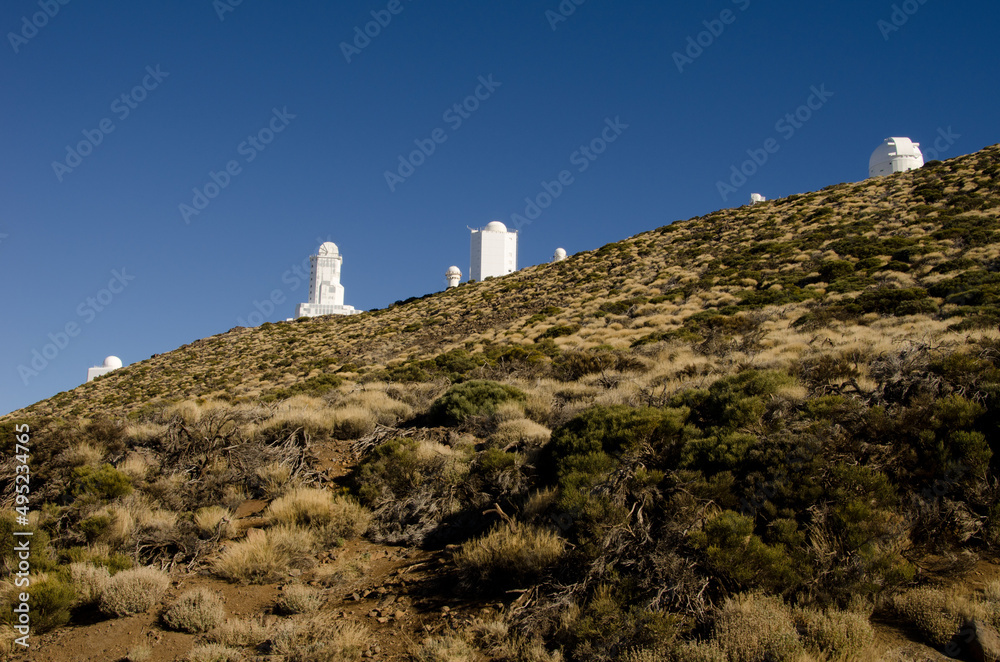 Telescopes of the Astronomical Observatory of Izana. Tenerife. Canary Islands. Spain.