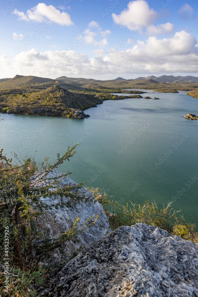 Beautiful Santa Martha Bay from a lookout on the island Curacao in the Caribbean Beautiful Santa Martha Bay from a lookout on the island Curacao in the Caribbean