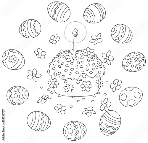 Fancy sweet holiday cake wi...