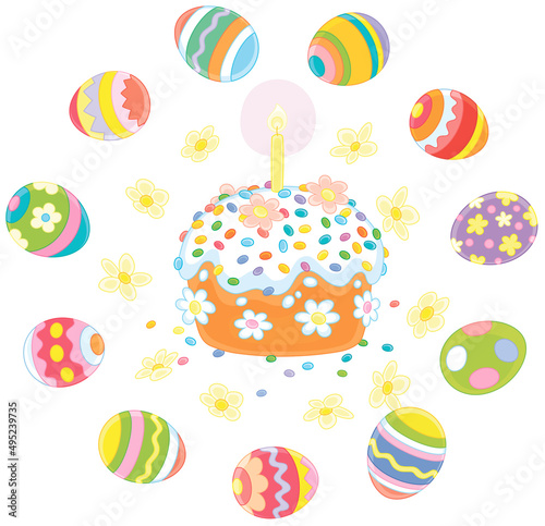 Fancy sweet holiday cake wi...