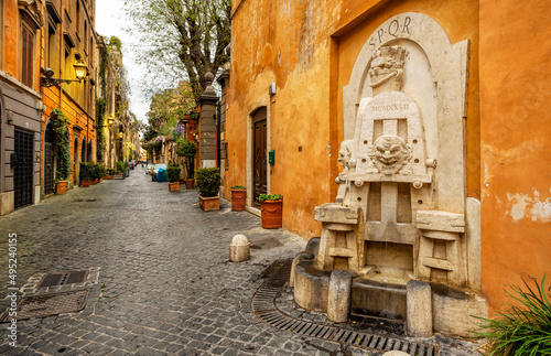 Obraz na płótnie The streets of Rome, Italy. Rome architecture and landmark. w salonie