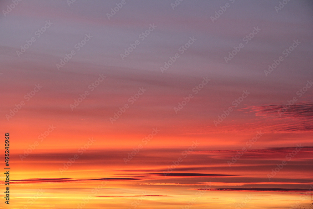Clouds and sky at sunset. Close up. Gradient.