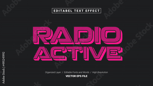 Editable Radio Active Font Design. Alphabet Typography Template Text Effect. Lettering Vector Illustration for Product Brand and Business Logo.