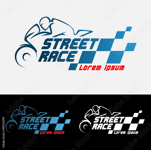 vector illustration, modified street race as a racing event symbol.