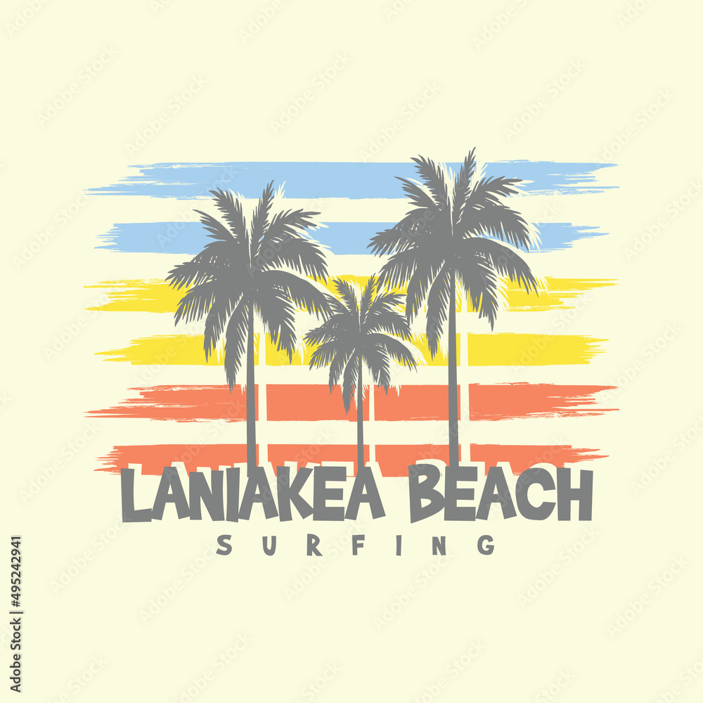 Laniakea beach typography vector t shirt design illustration 