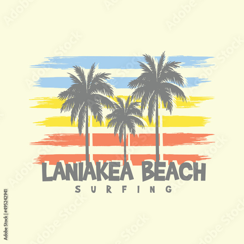 Wallpaper Mural Laniakea beach typography vector t shirt design illustration  Torontodigital.ca