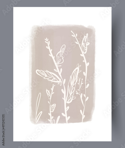 Scandinavian abstract vector print set.