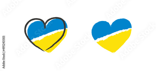 Flag of Ukraine in heart shape