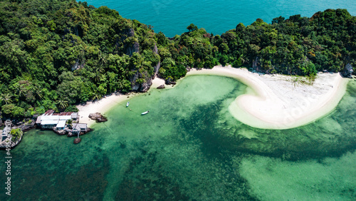 Aerial view of the Koh Maphrao Beach in Chumphon Province Thailand photo