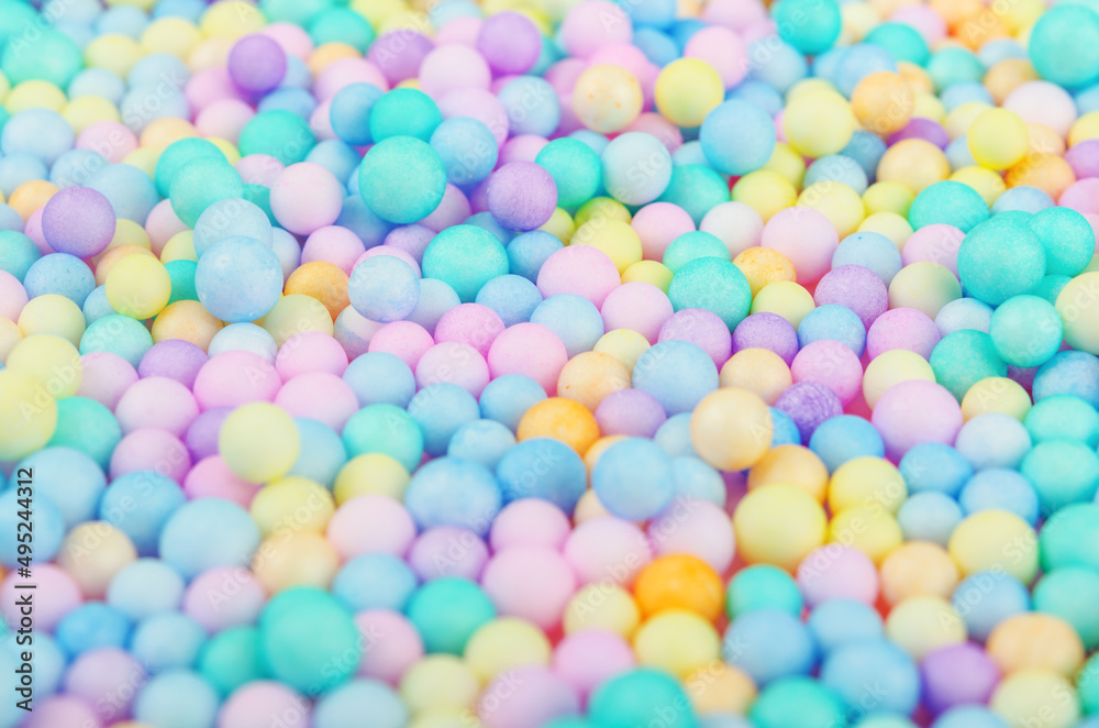 Obraz premium Foam beads of various colors brightly colored abstract background.