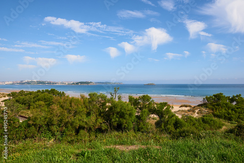 The city of Santander, Spain, as seen from a nearby forest.