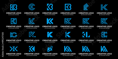 letter K logo set logo design template vector graphic