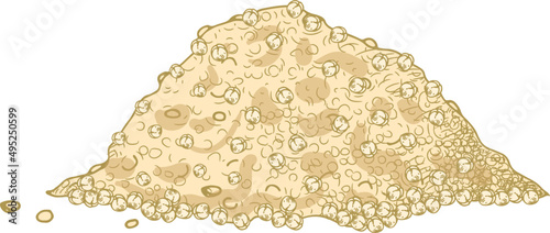Quinoa Plant Seeds Hand Draw Realistic Illustration