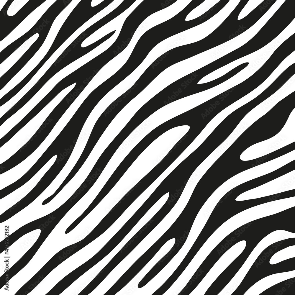 Black stripes on the skin of a zebra for decoration graphics