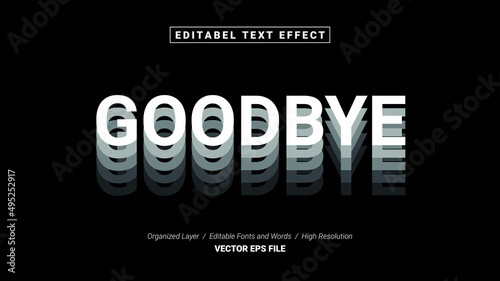 Editable Goodbye Font Design. Alphabet Typography Template Text Effect. Lettering Vector Illustration for Product Brand and Business Logo.