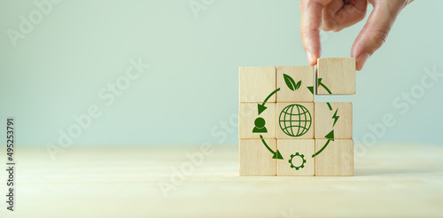 Obraz na płótnie Circular economy concept, recycle, environment, reuse, manufacturing, waste, consumer, resources