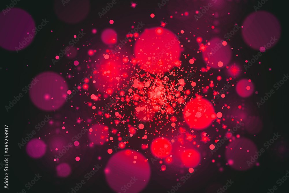 Dark Pink sparkle rays glitter lights with bokeh elegant abstract background. Dust sparks background. Dark Pink sparkle rays glitter lights with bokeh elegant abstract background. Dust sparks background.