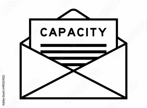 Envelope and letter sign with word capacity as the headline