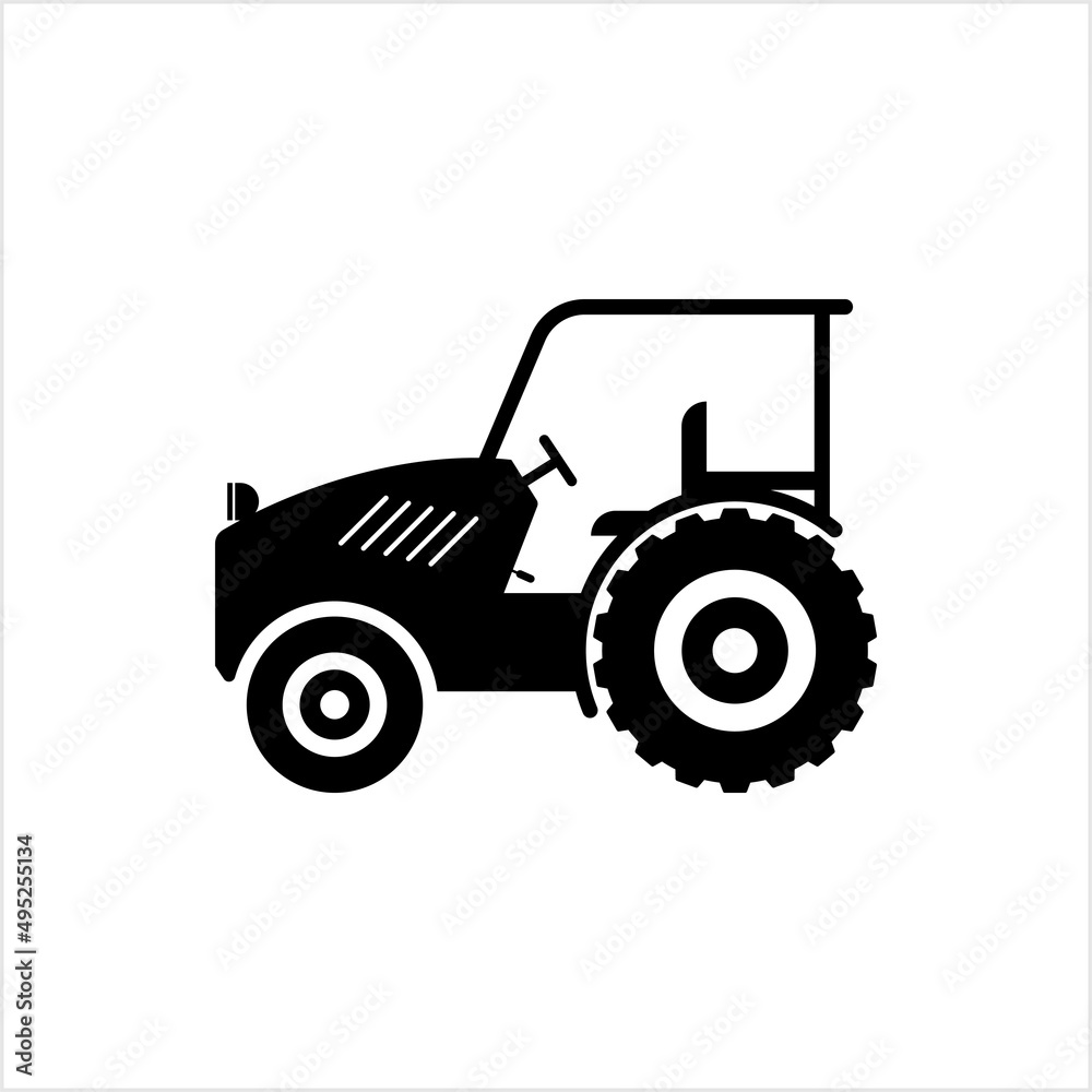 Tractor Icon, High Tractive Effort, High Torque Vehicle Icon, Farming, Agriculture Vehicle