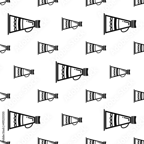 Megaphone Icon Seamless Pattern, Loud Hailer, Bullhorn, Portable Voice, Sound Amplifier