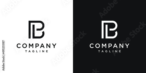 Creative letter BP monogram logo design icon template white and black background