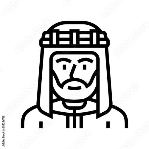 egyptian citizen line icon vector. egyptian citizen sign. isolated contour symbol black illustration