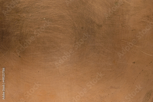 Copper background. Copper scratched sheet.